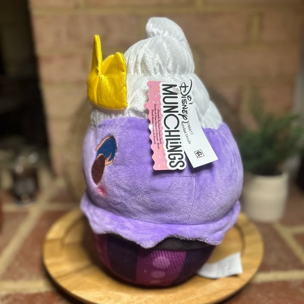 Disney Munchlings Squeeze-a-Munch Large Lavender Ice Cream Sundae Ursula Plush